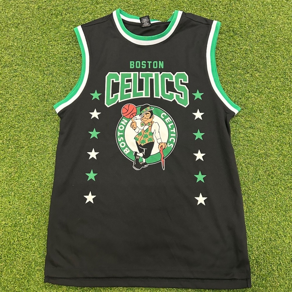 NBA Boston Celtics Ultra Game Jersey Black Green Lucky Leprechaun Mens Medium
